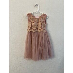 Popatu tutu mauve dress with tulle overlay skirt girls kids size 6